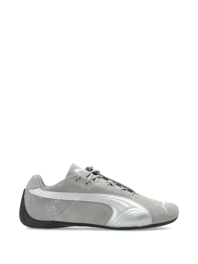 Puma Future Cat Textured Leather Sneakers In Gray