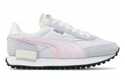 Pre-owned Puma Future Rider Displaced Displaced Lavender Log (women's) In White/lavender Log