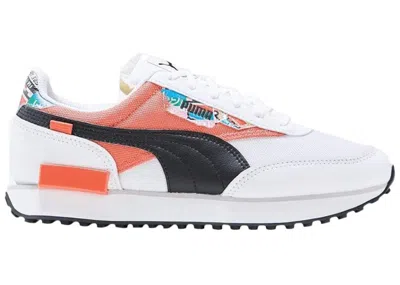 Pre-owned Puma Future Rider International Game (women's) Sneakers In White/tigerlily In Multi