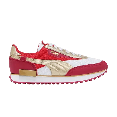 Pre-owned Puma Future Rider Jr 'glitz' In Red