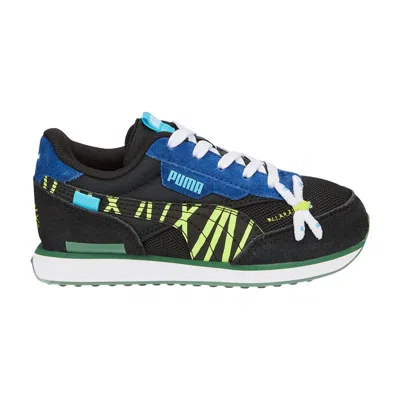 Pre-owned Puma Future Rider Little Kid 'small World - Black Lime Squeeze' | Kid's Size 3.5