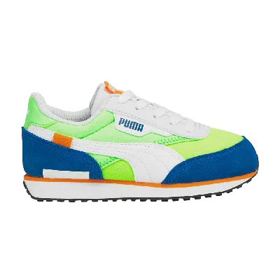 Pre-owned Puma Future Rider Play On Jr 'white Fizzy Lime'