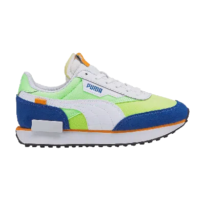 Pre-owned Puma Future Rider Play On Jr 'white Fizzy Lime'