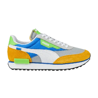 Pre-owned Puma Future Rider Play On 'quarry Tangerine' In Grey