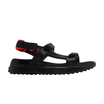 Pre-owned Puma Future Rider Sandal Attempt 'cherry Tomato' In Black