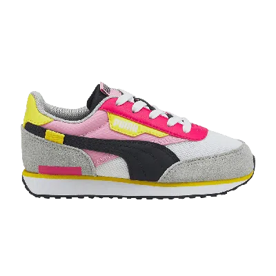Pre-owned Puma Future Rider Splash Little Kid 'white Prism Pink'
