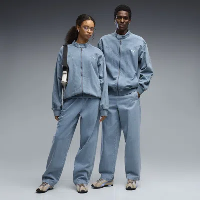 Puma Future..archive Relaxed Washed Twill Track Pants In Blue