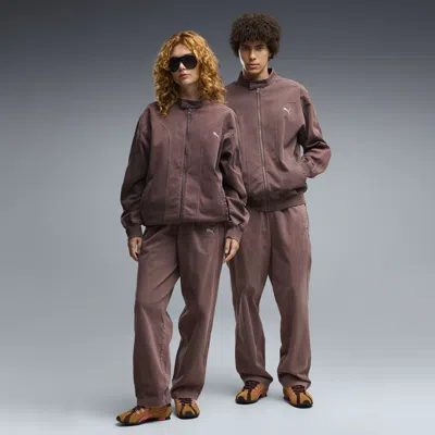 Puma Future..archive Relaxed Washed Twill Track Pants In Brown