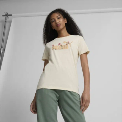 Puma Garden Logo Women's T-shirt In Alpine Snow