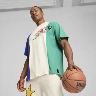 Puma Getting Crafty Basketball T-shirt V In Alpine Snow