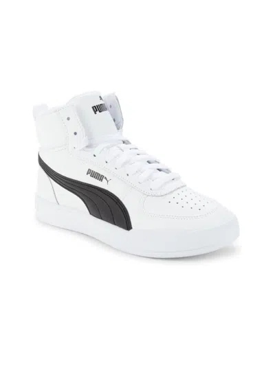 Puma Kids' Girl's Caven Logo Mid Top Sneakers In White