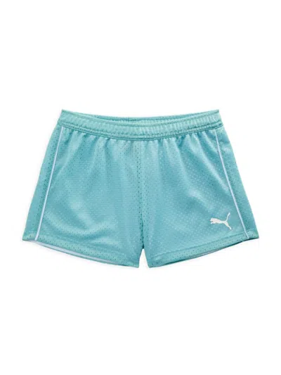 Puma Kids' Girl's Double Mesh Shorts In Turquoise