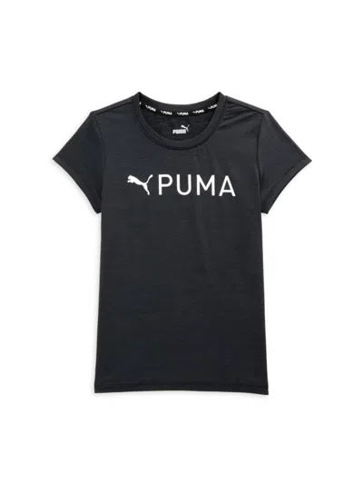 Puma Babies' Girl's Logo Active Tee In Black Grey