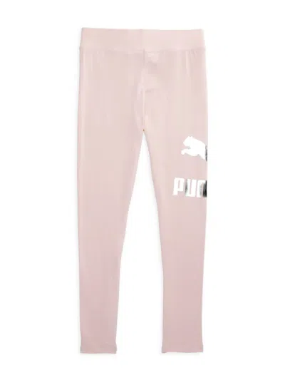 Puma Kids' Girl's Logo Leggings In Pastel Pink