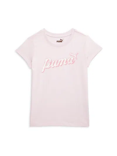 Puma Kids' Girl's Logo Tee In Light Pink