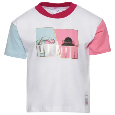 Puma Kids' Girls Preschool   Lol S&s Colorblock T-shirt In White/multi