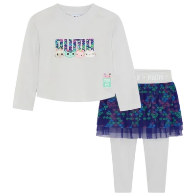 Puma Kids' Girls   X Gabby's Dollhouse L/s T-shirt/leggings Set In Grey/white