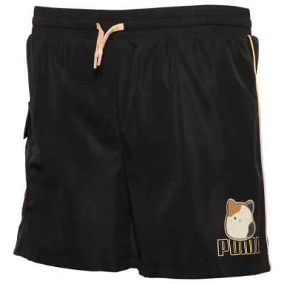 Puma Girls   X Squishmallows Woven Cargo Shorts In Gold/black