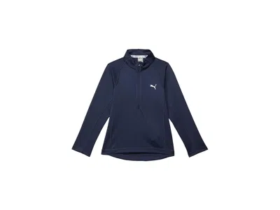Puma Golf 1/4 Zip (little Kids/big Kids) Girl's Clothing Navy Blazer : Xl (14 Big Kid), Polyester In Blue