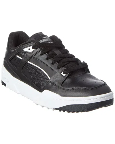 Puma Golf Slipstream Canvas & Leather Sneaker In Black