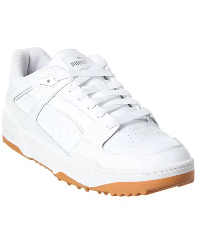Puma Golf Slipstream Canvas & Leather Sneaker In White