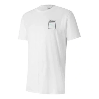 Puma Graphic Box Logo Printed Short Sleeve Tee Men White