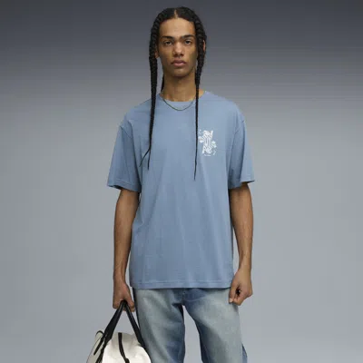 Puma Graphic Card Play T-shirt Men In Blue