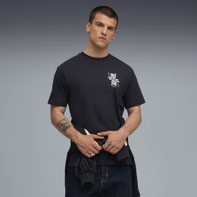 Puma Graphic Card Play T-shirt Men In Blue