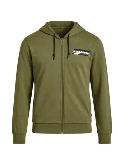 Puma Graphic Hooded Jacket In Green