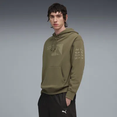 Puma Graphic Hoodie Men In Green