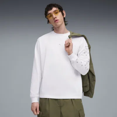 Puma Graphic Long Sleeve Top Men In White