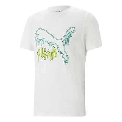 Puma Graphic Melted Cat T-shirt 'white'
