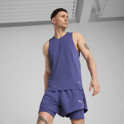 Puma Graphic Mesh Running Singlet Men In Blue