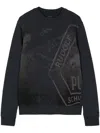 Puma Graphic-print Cotton-blend Sweatshirt In Schwarz