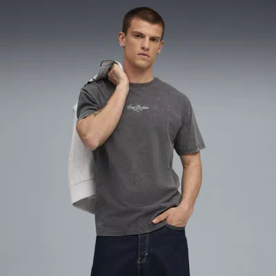 Puma Graphic Relaxed Washed T-shirt Men In Gray