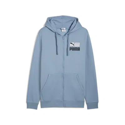 Puma Graphic Repeat Fz Hoodie Men In Blue