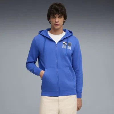 Puma Graphic Repeat Fz Hoodie Men In Blue