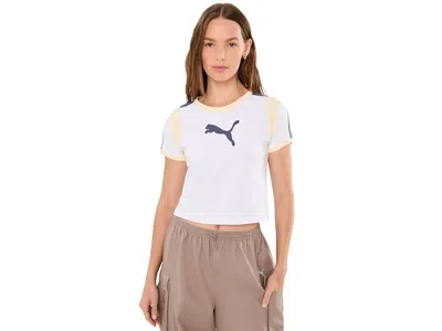 Puma Graphic Ringer Baby Tee Women's Clothing  White: Lg