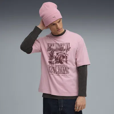 Puma Graphic T-shirt Men In Pink