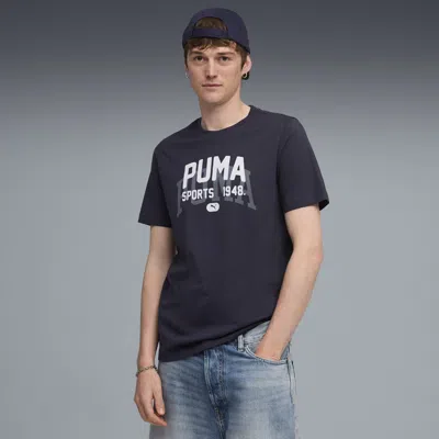 Puma Graphic Varsity T-shirt Men In Blue