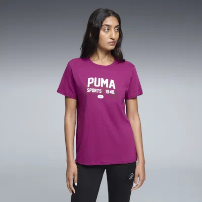 Puma Graphic Varsity T-shirt Women In Purple