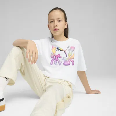 Puma Graphics Big Kids' Relaxed T-shirt In White