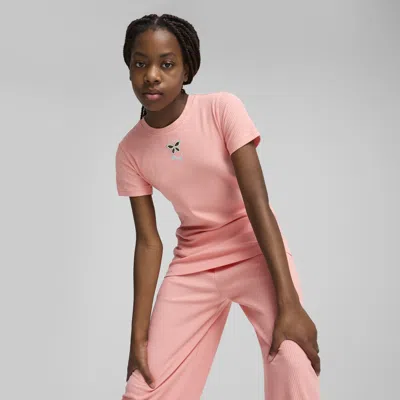 Puma Kids' Graphics Ribbed T-shirt Iv In Pink