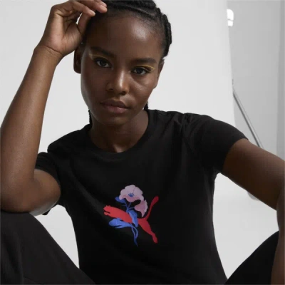 Puma Graphics Blossom Day Women's T-shirt In Black