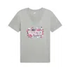 Puma Graphics Floral Women's T-shirt In Gray