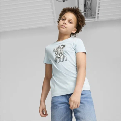 Puma Graphics Flower Crown Big Kids' T-shirt In Frosted Dew