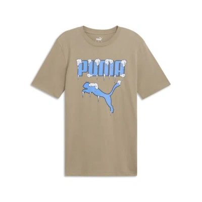 Puma Graphics Frozen Cat Men's T-shirt In Oak Branch