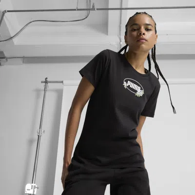 Puma Garden Graphic Women's T-shirt In Black
