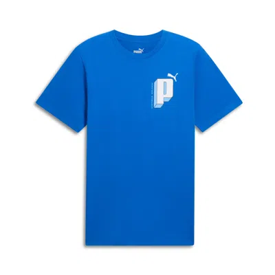 Puma Graphics Letter T-shirt In Blue