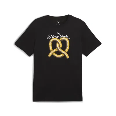Puma Graphics Nyc Pretzel T-shirt In Black